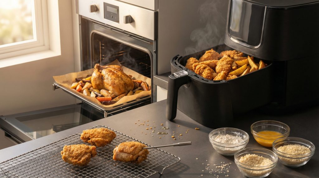 Forno e Airfryer: O Essencial da Crocância Caseira