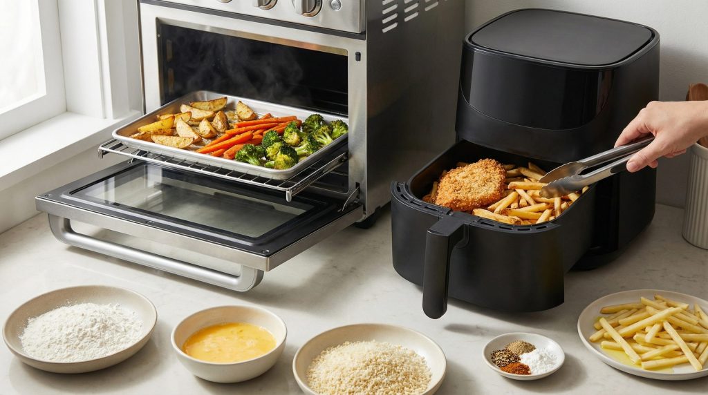 Crocância em Forno e Airfryer: Técnicas e Ajustes Práticos
