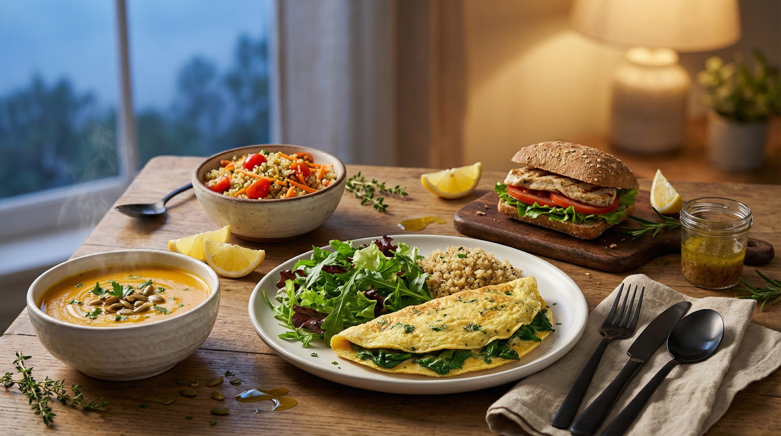 Noite Leve: Sopas, Omeletes e Saladas para Jantares Fáceis