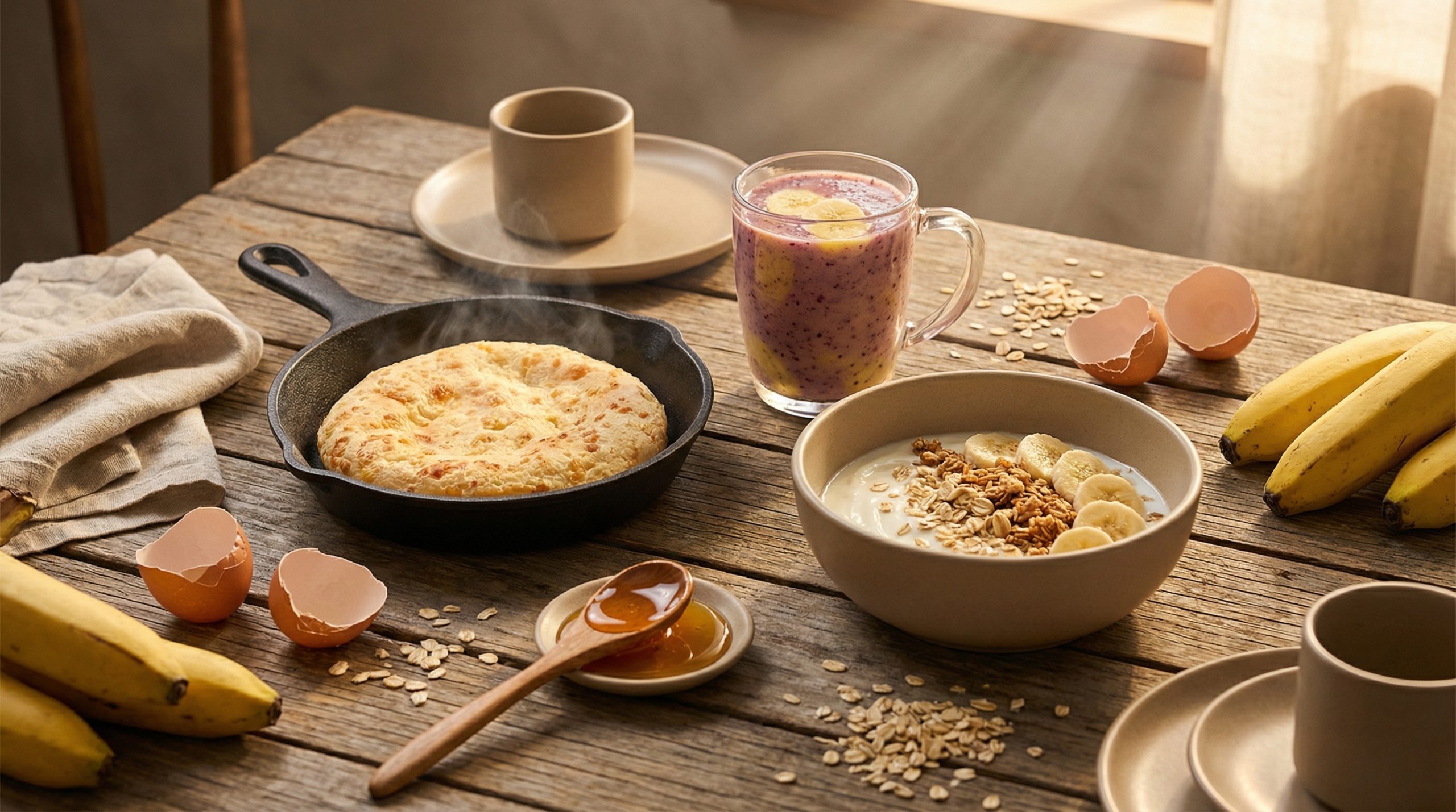 Renove o Café da Manhã: De Vitaminas a Pães de Frigideira