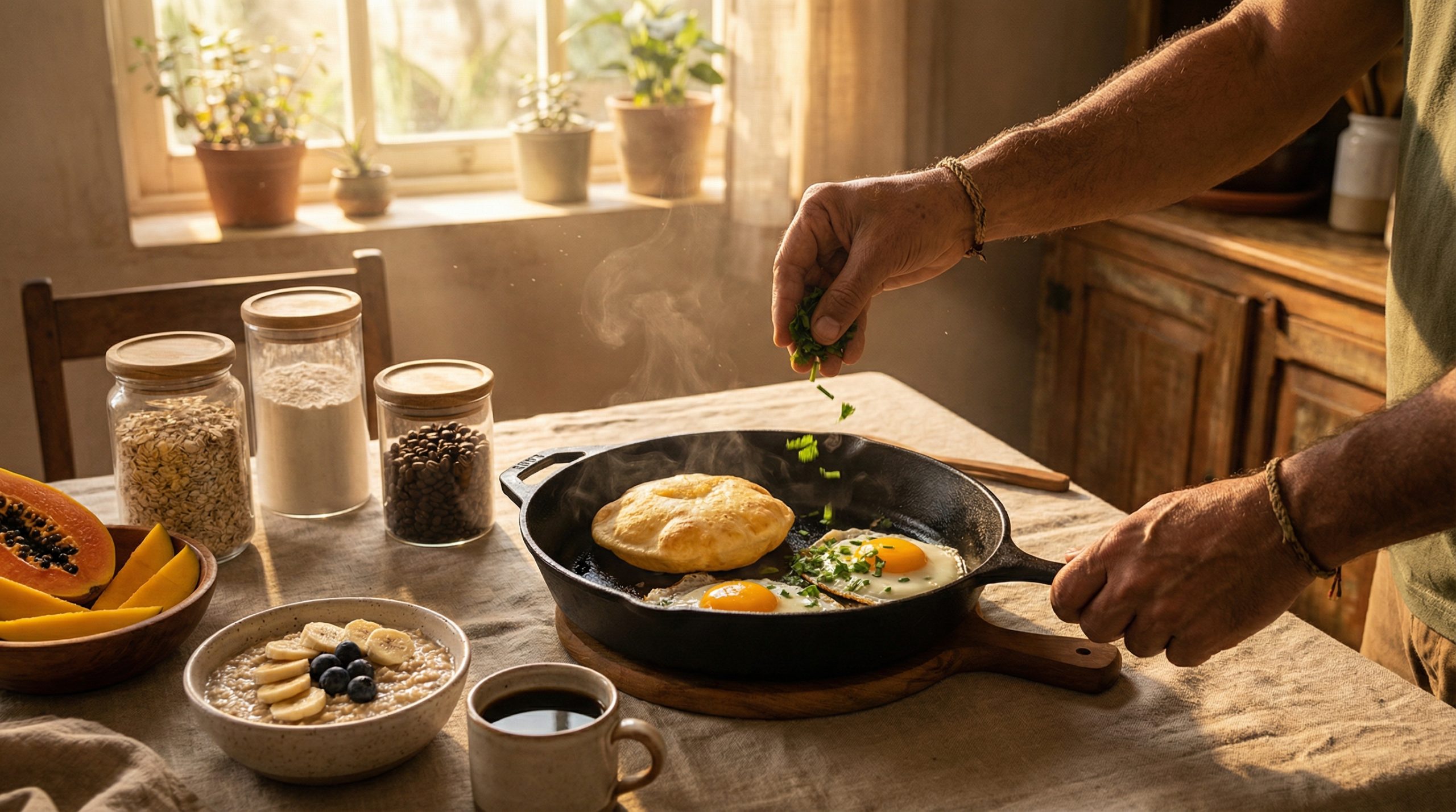 Café da Manhã: Receitas de Frigideira e Truques de Despensa