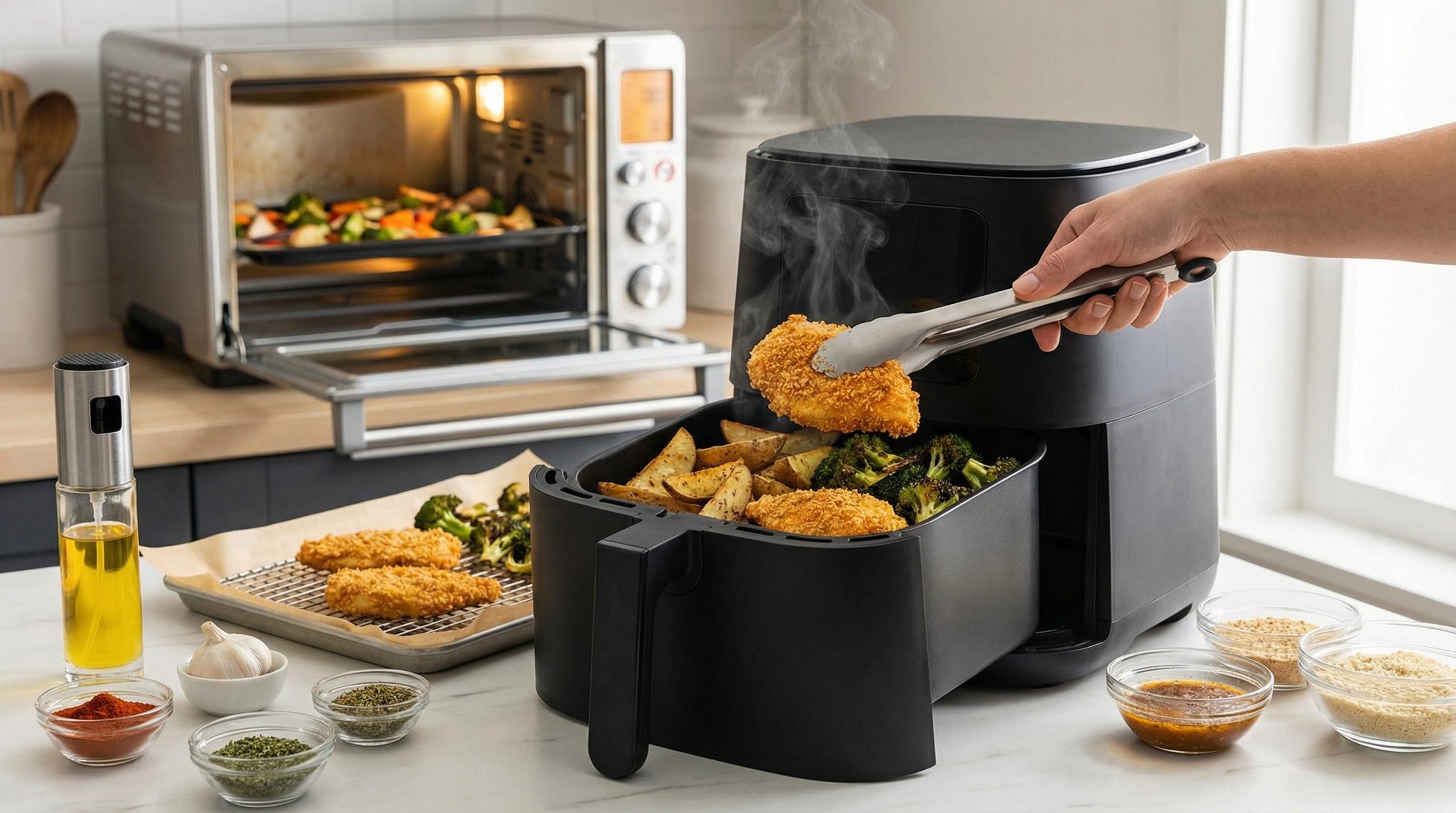 Crocância no Forno e Airfryer: Técnicas e Temperos Práticos